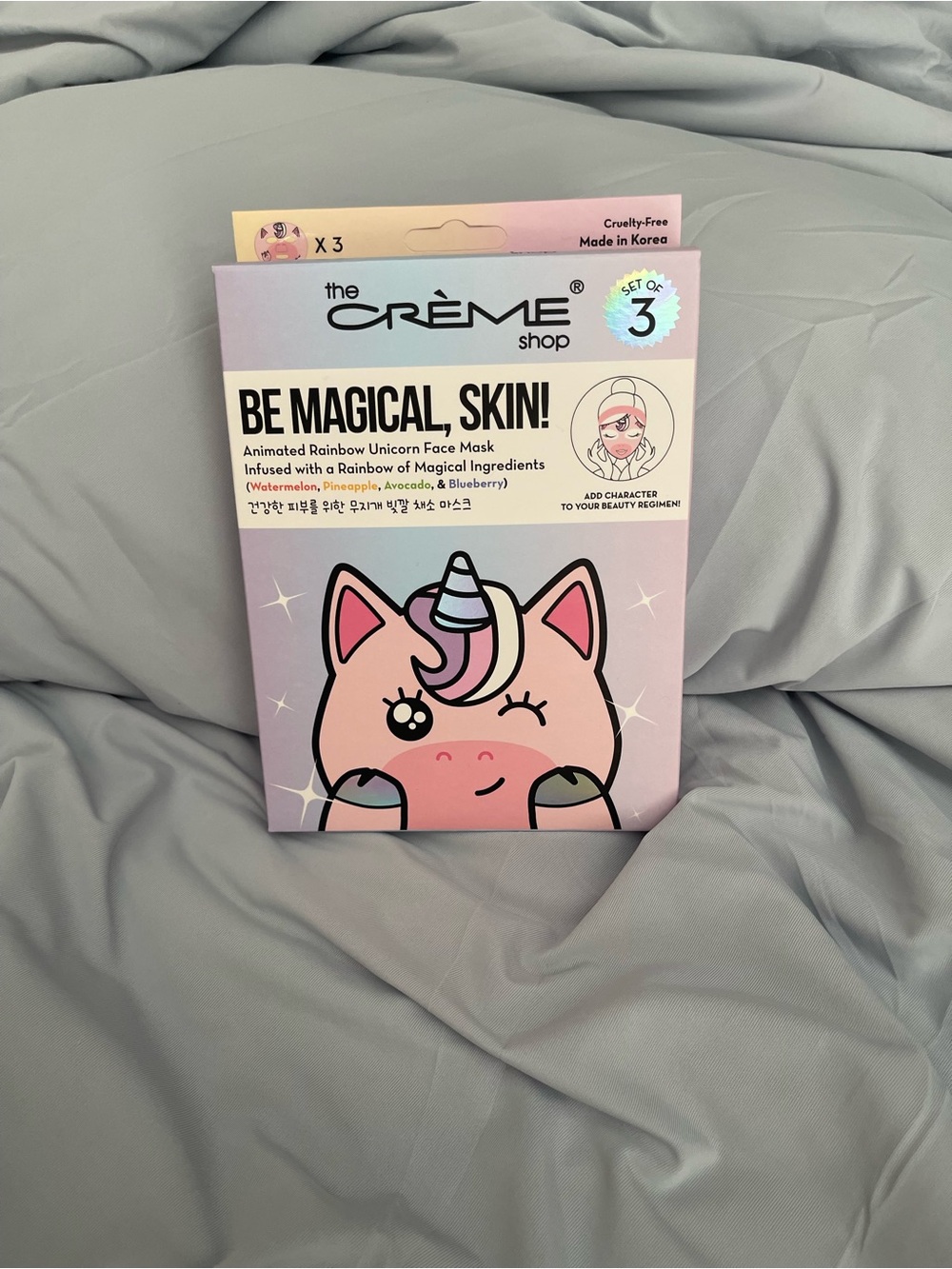 the CRÈME Shop Be Magical, Skin! Pink Unicorn Face Mask (3-Pack)